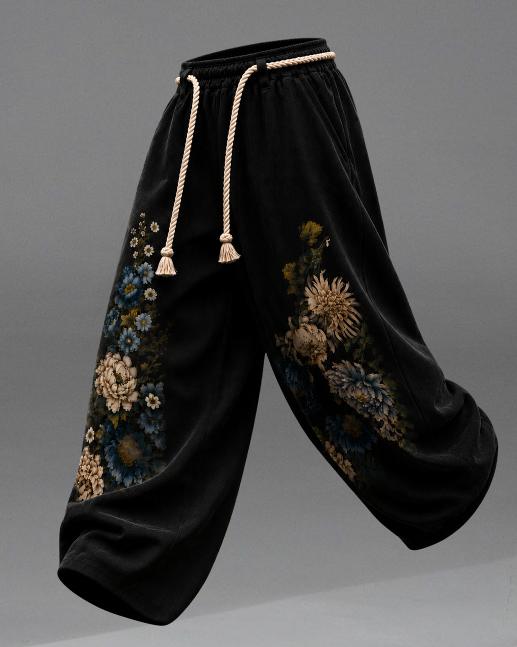 Midnight Bloom Wide-Leg Joggers