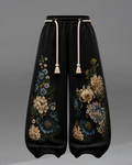 Midnight Bloom Wide-Leg Joggers