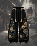 Midnight Bloom Wide-Leg Joggers
