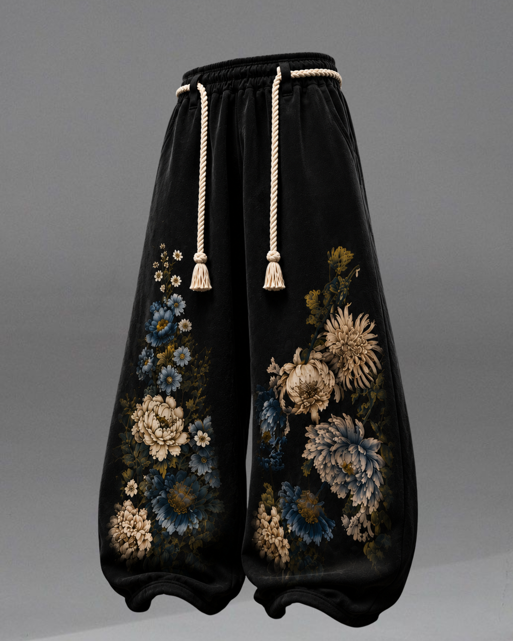 Midnight Bloom Wide-Leg Joggers