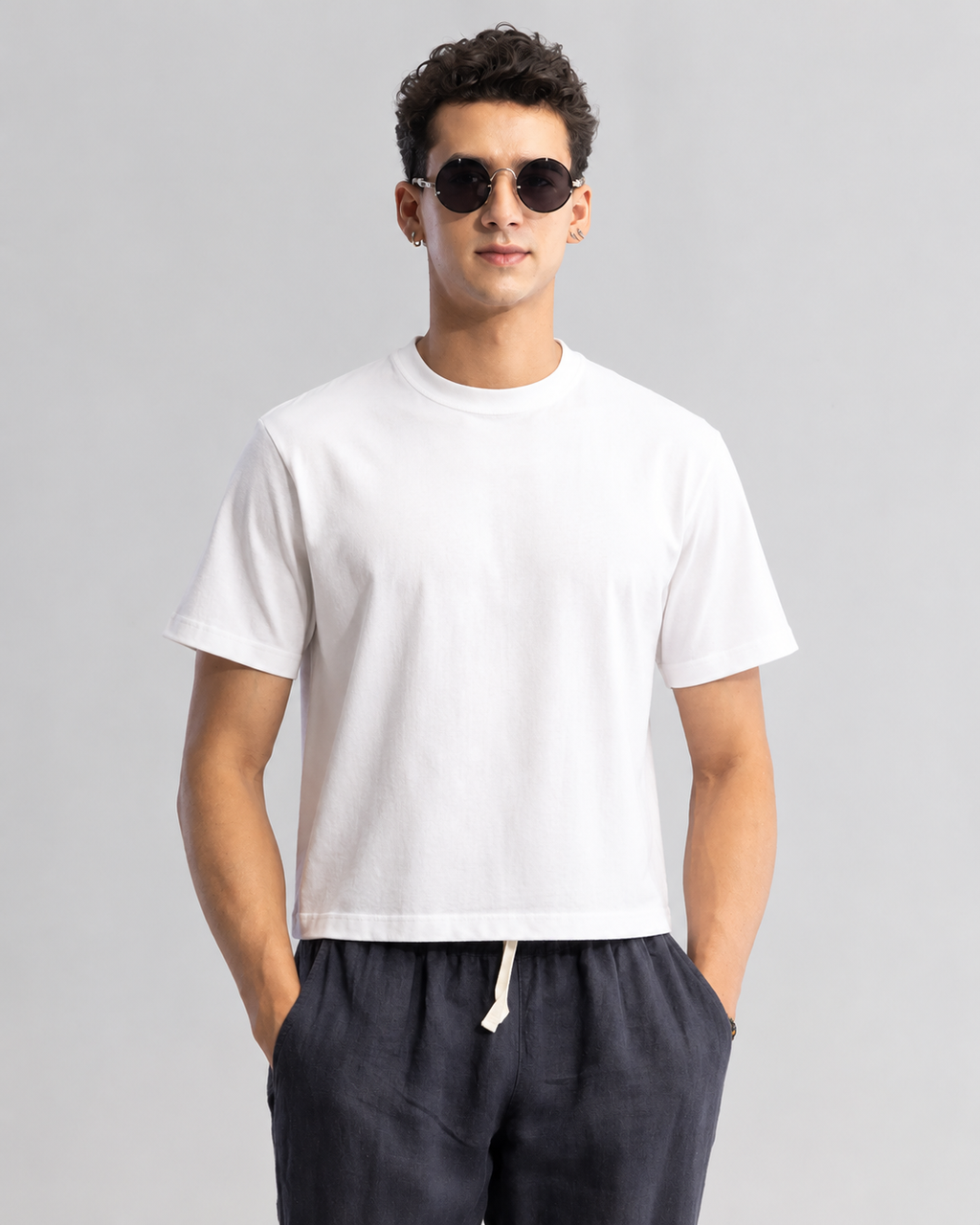 White Crop Tee