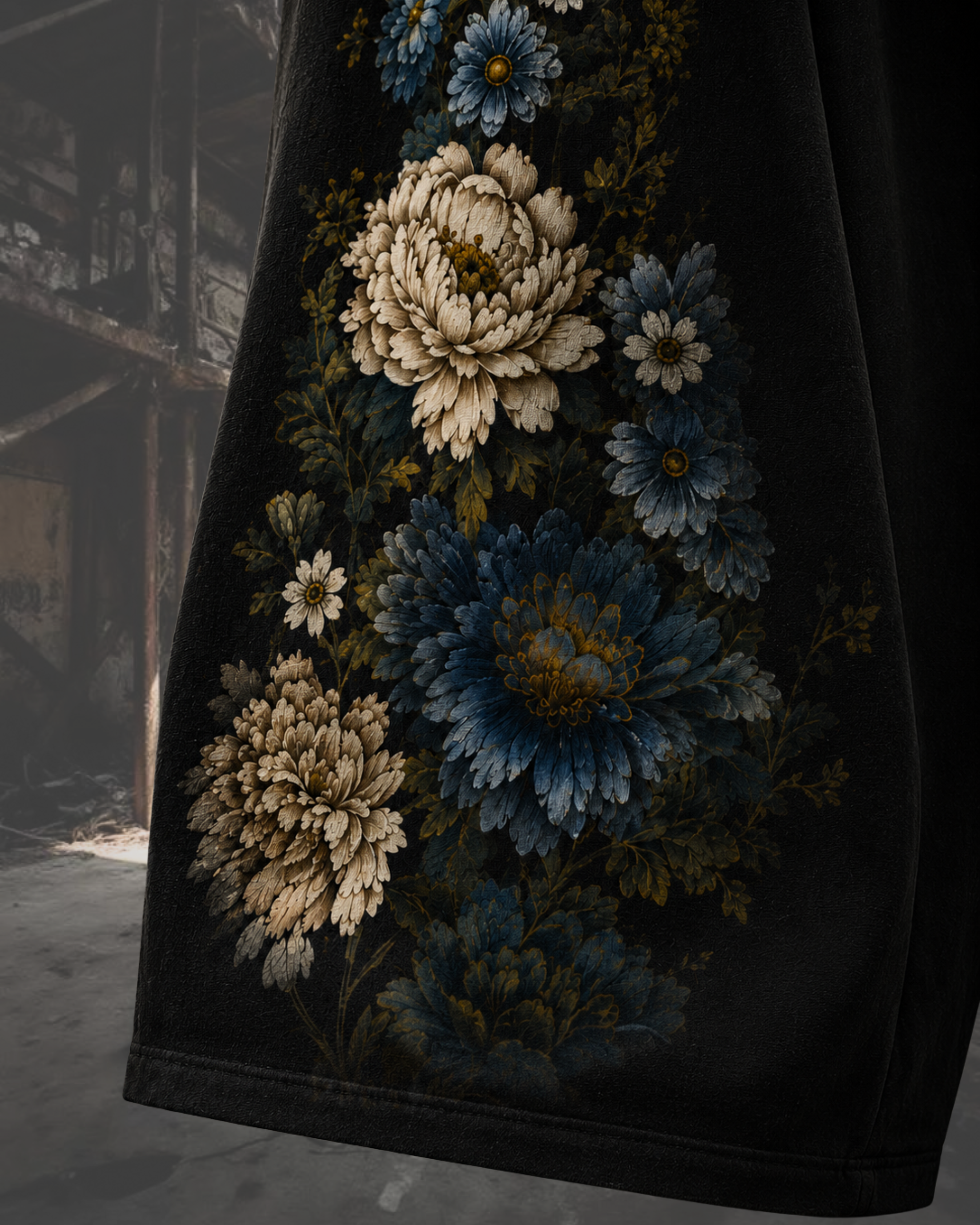 Midnight Bloom Wide-Leg Joggers