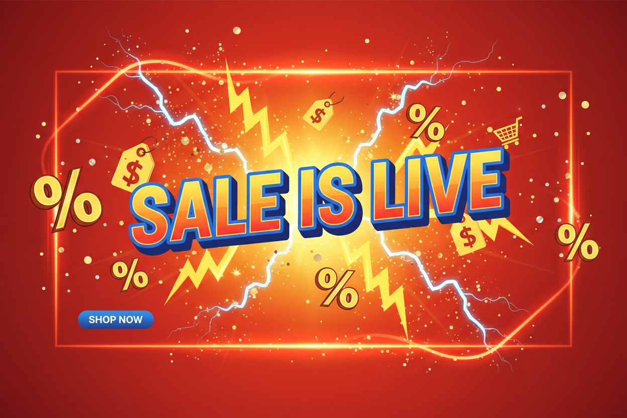 an image showing sale is live