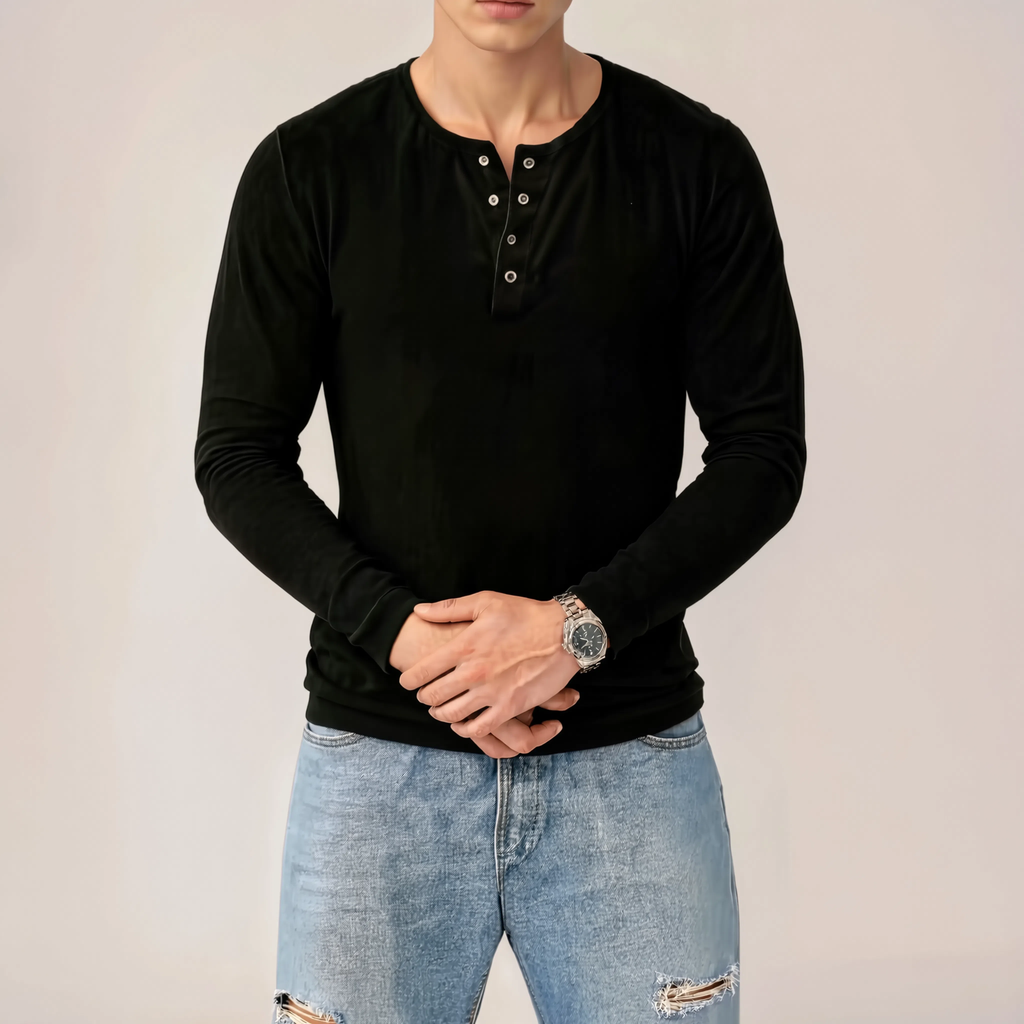 Black Henley Tee