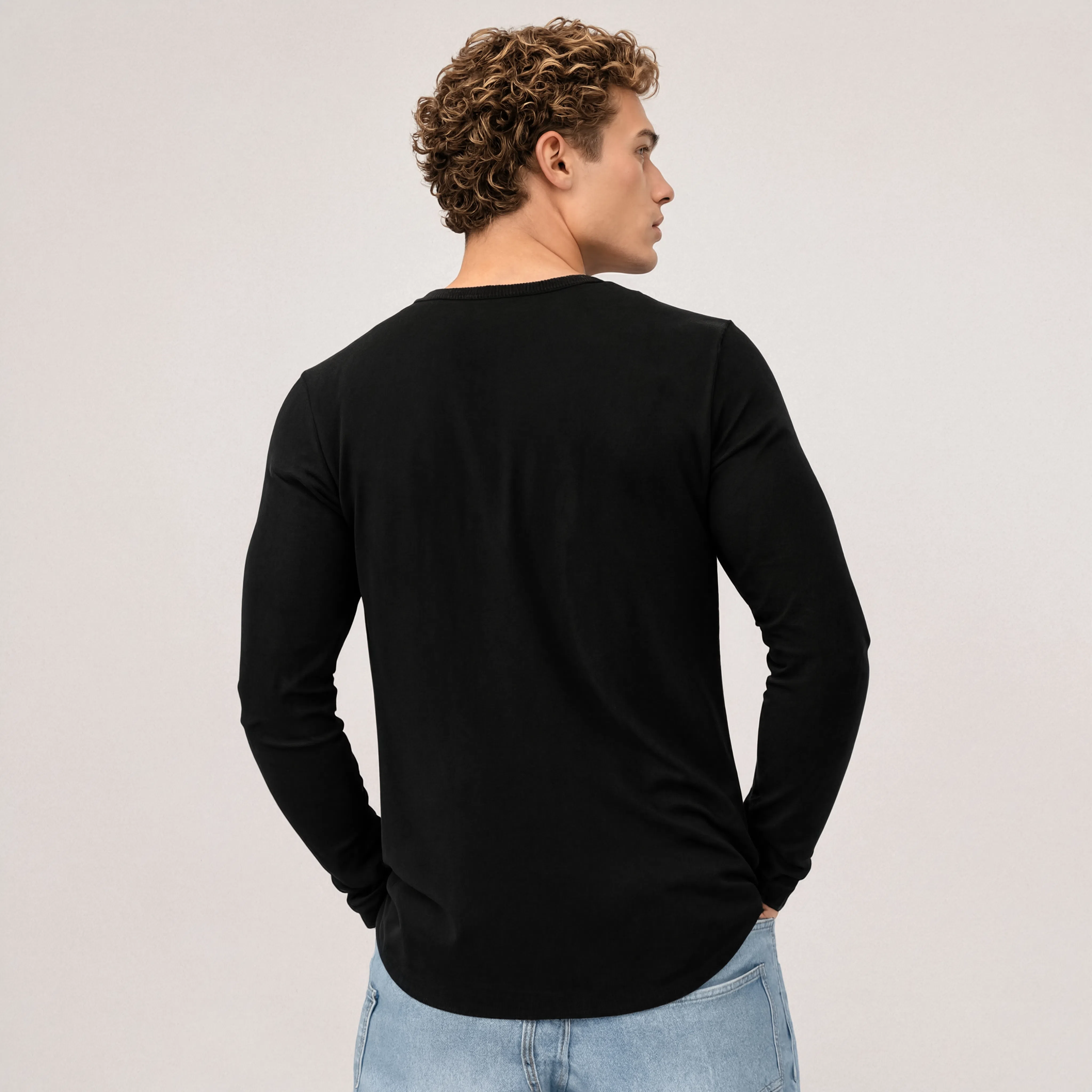 Black Henley Tee
