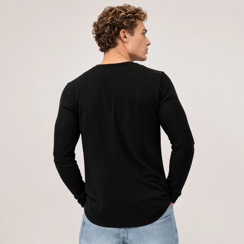 Black Henley Tee